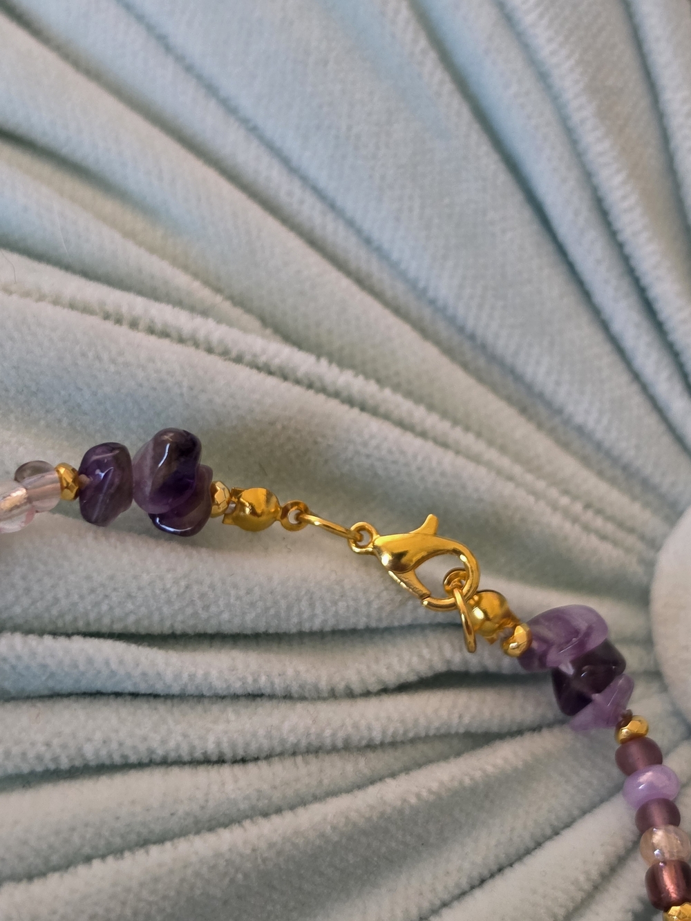 Handcrafted Amethyst Beaded Choker Necklace - Picture 5 of 5